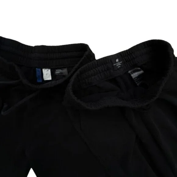 H&M and Divided Black Drawstring Sweat Shorts Size Small - Picture 4 of 8